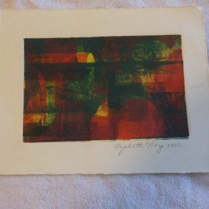 Abstract Fine Art Monoprint Handprinted Wall Art